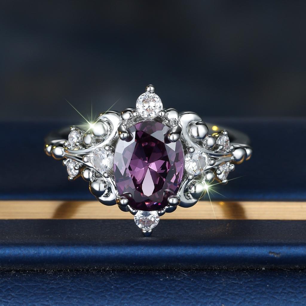 Elegant formal occasion halo ring with a curved metal frame and dazzling inlay details, a high-end accessory for women's engagement ceremonies and