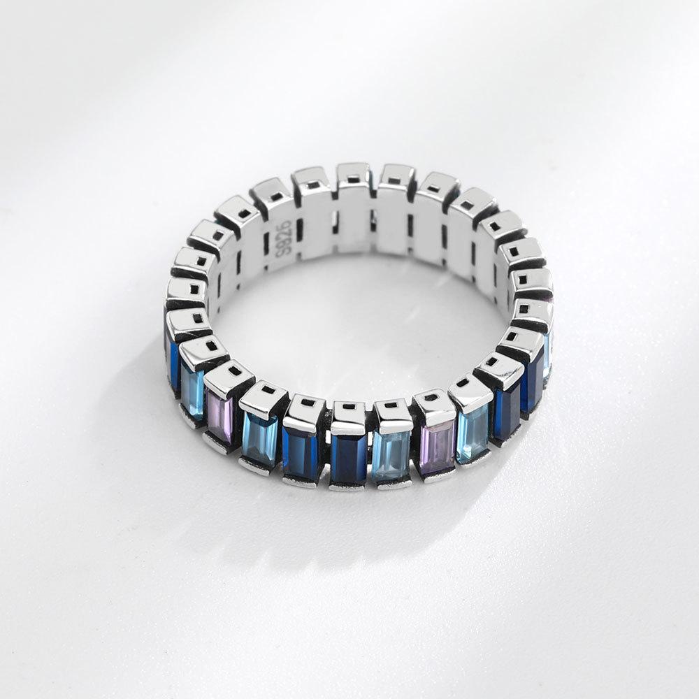 Tancise Classic 925 Sterling Silver  Zircon Ring Ladies Jewelry Wedding Promise Party Gift
