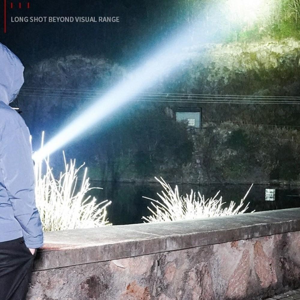 With Side Lights Handheld Spotlight Dimmable Powerful Handheld Lantern Camping Searchlight Outdoor