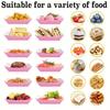 50 Stück rosa bootförmige Schachtel Verpackungsschachtel Obstschachtel Tablett Einweg-Verpackungsschachtel Großhandel Obst-Snack-Schachtel tragbar täglicher Gebrauch