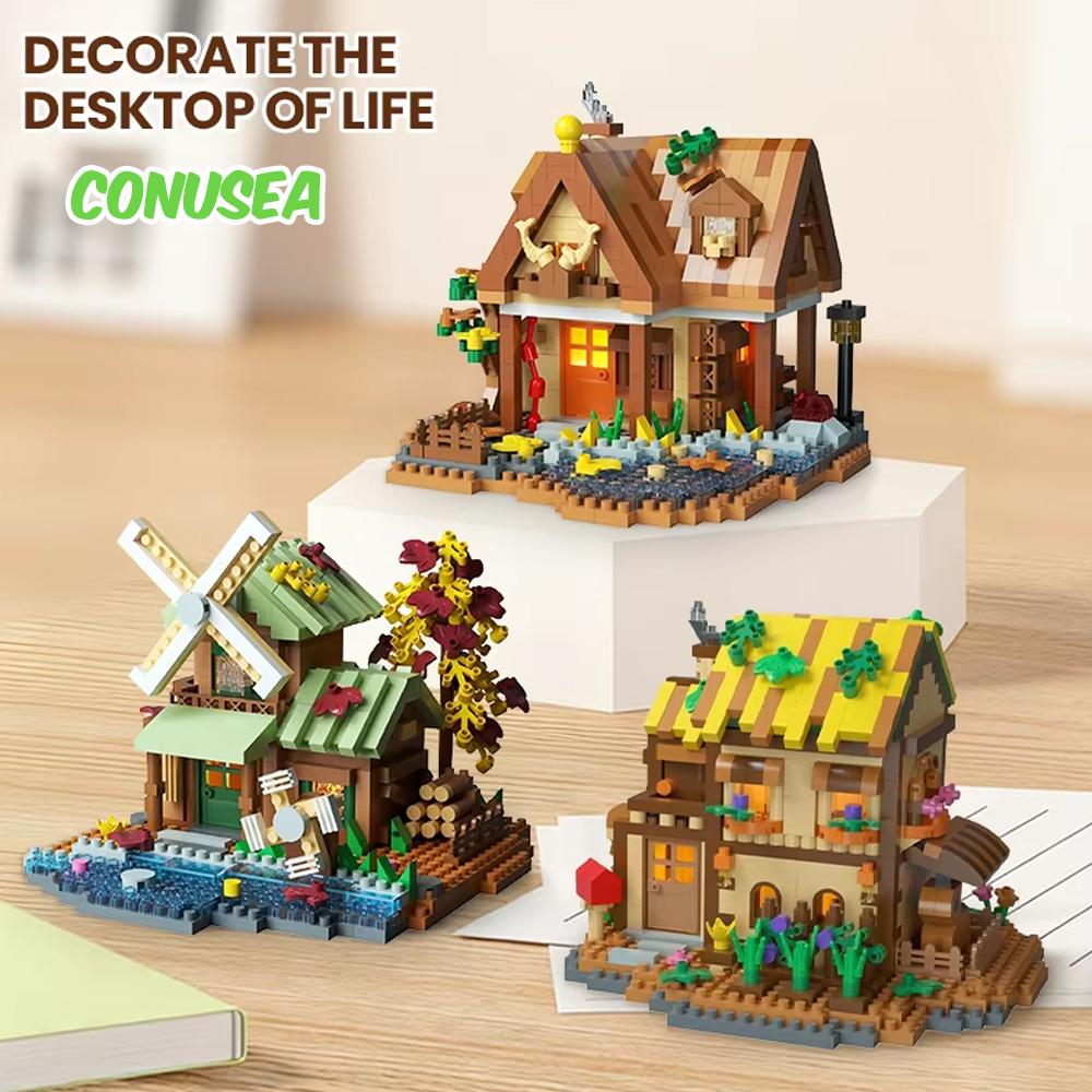 Micro Brick Creative Building Block Forest Tree House DIY Puzzle Educational Assembly Construction Toys for Girls Kids Children