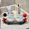 Luxury Ceramic Toothbrush Holder - Elegant High-End Design for Couples