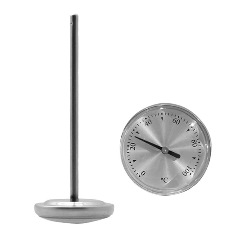 

Practical Kitchen Thermometer Stainless Steel Thermometer Probe Type Temperature Gauage Heavy Duty for Milk Frothing