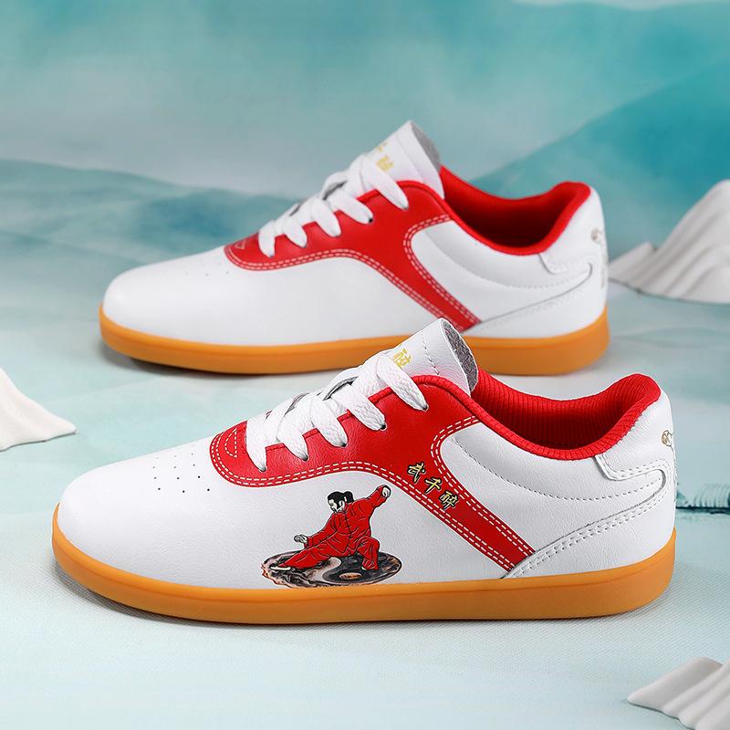 Tai Chi shoes for men and women, soft cow tendon soles, leather martial arts practice shoes, tai chi training shoes, fitness competition sneakers 35