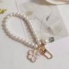 Bag Charm Cute Pearl Bracelet Handmade Wristlet Key Ring Pendants for Women Girls Decor Jewelry Gift Accessories
