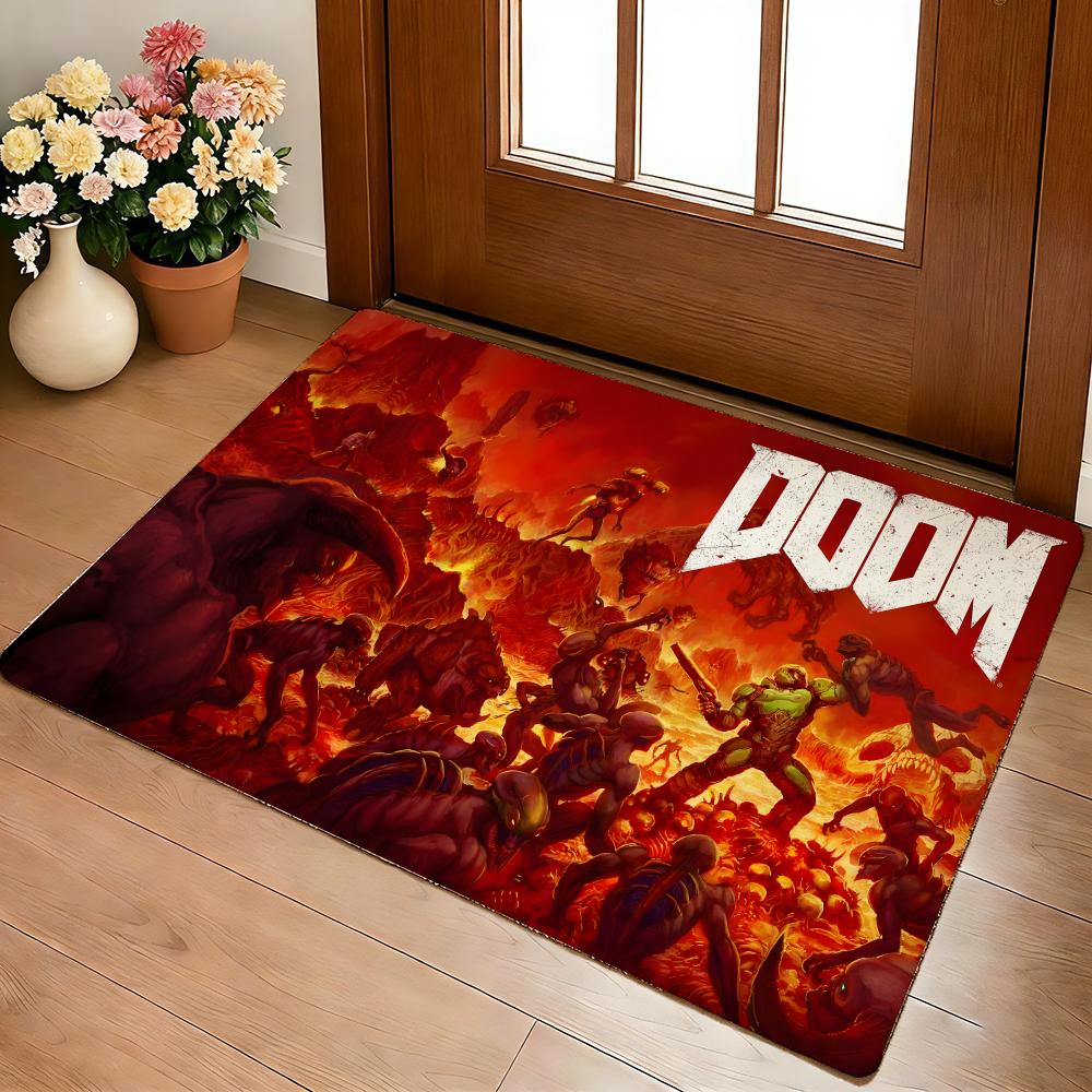 Shooting Game D-Doom Floor Mat Cozy Flannel Soft Thick Non-Slip Mat For Living Room Bedroom Kitchen Decor Rugs