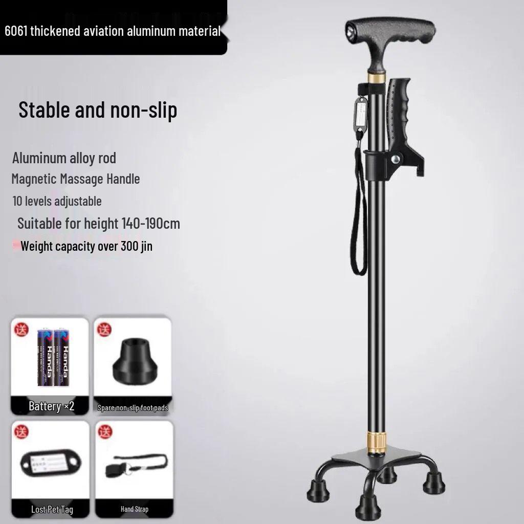 Folding Telescopic Walking Cane: Non-slip, Anti-fall, Lightweight Stick for Seniors & Patients
