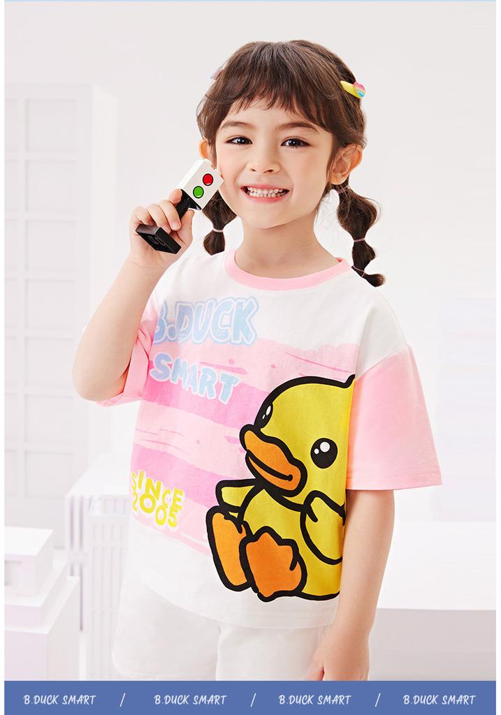 Little Yellow Duck Children's Cute T-shirt 2026 Summer Printed Design Children's Short Sleeves