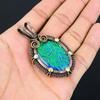 Blue Australian Triplet Opal Gemstone Pure Copper Wire Wrapped Handmade Pendant Jewelry