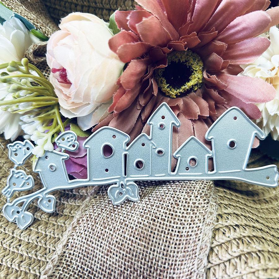 Tree House Border Die Cuts Embossing Stencils Template Mould for Card Scrapbooking and DIY Craft Album Paper Card Decor