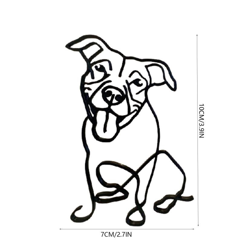 Metal Dog Art Sculpture Modern Abstract Minimalist Art Animal Ornaments Pet Dog Crafts Home Study Office Desktop Decoration