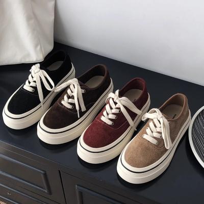 Eenvoudige canvas schoenen dames lente nieuw ademend zachte zool ronde neus vetersport en vrijetijd canvas schoenen platform damesschoenen
