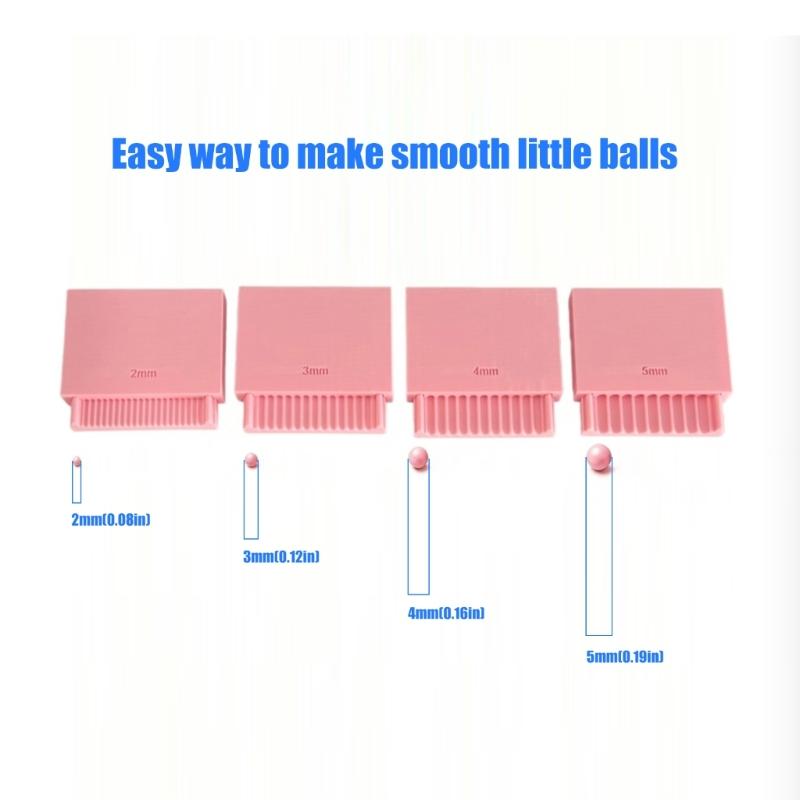 Polymer Clay Bead Roller Tool Set, 4 Piece Plastic Channel Forming Tools with 2mm 3mm 4mm 5mm Size Options for Small Bead and Charm Projects