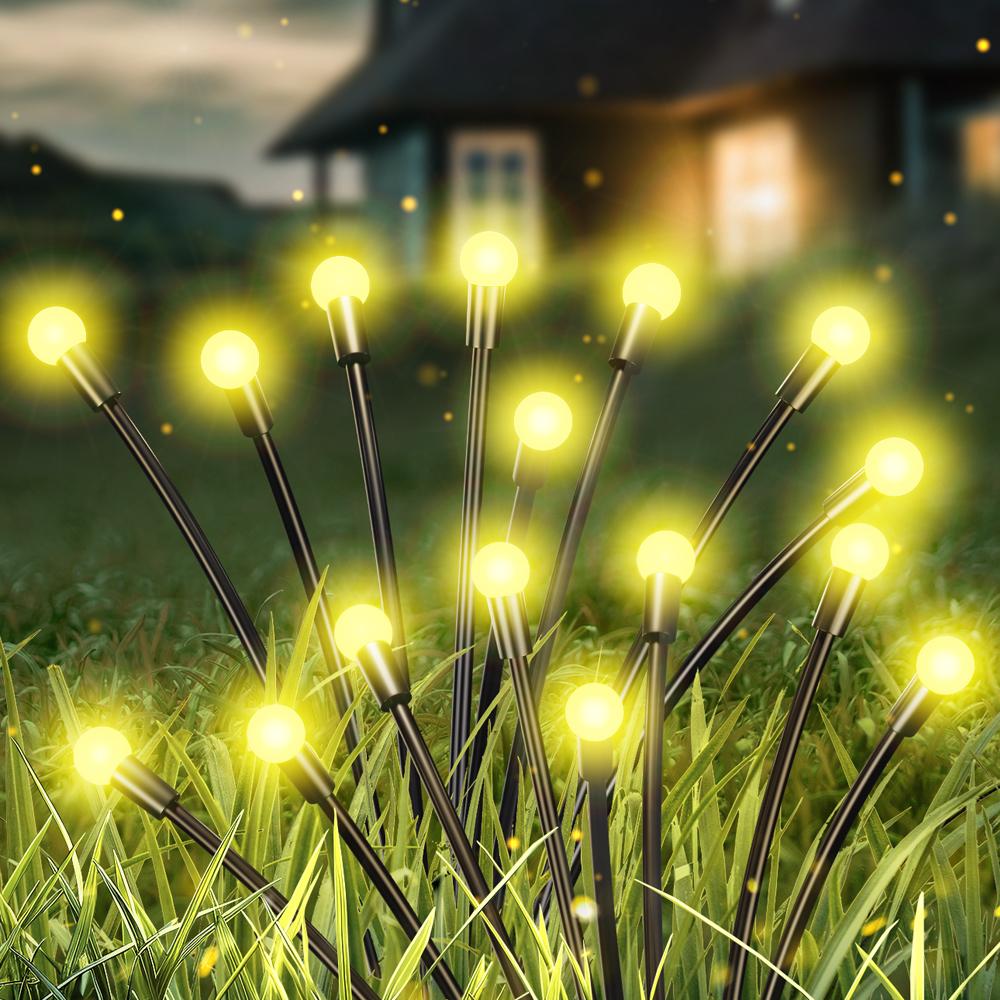 2 Pcs Waterproof LED Solar Powered Garden Lights, Outdoor Lawn Lamp Pathway Fairy Light for Patio, Pathway and Landscape Decors