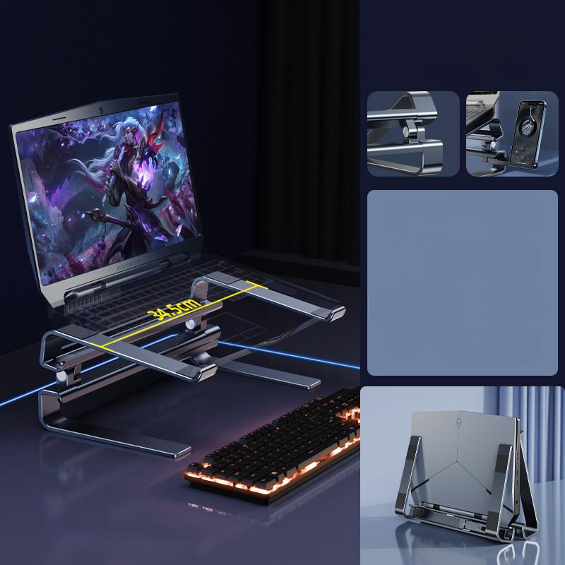 Oatsbasf Heat Dissipation Laptop Stand Desktop Computer Heighten Stand Notebook Booster for 10-18''Devices 150° Angle Adjustment
