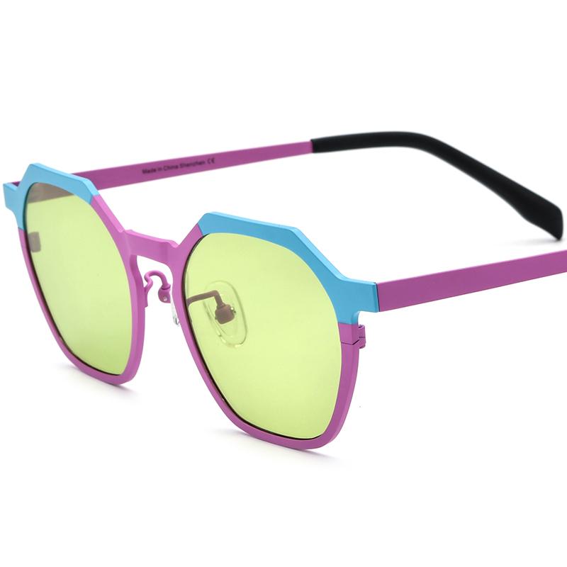Borregls Colorful Titanium Sunglasses Men Vintage Polygon Fashion Women 2025 Retro Designer Polarized UV400 Sun Glasses 185814T