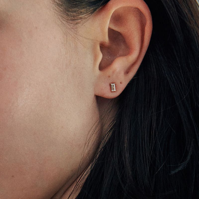 Green [10k Gold] Two.k.42 / Square Dew Piercing