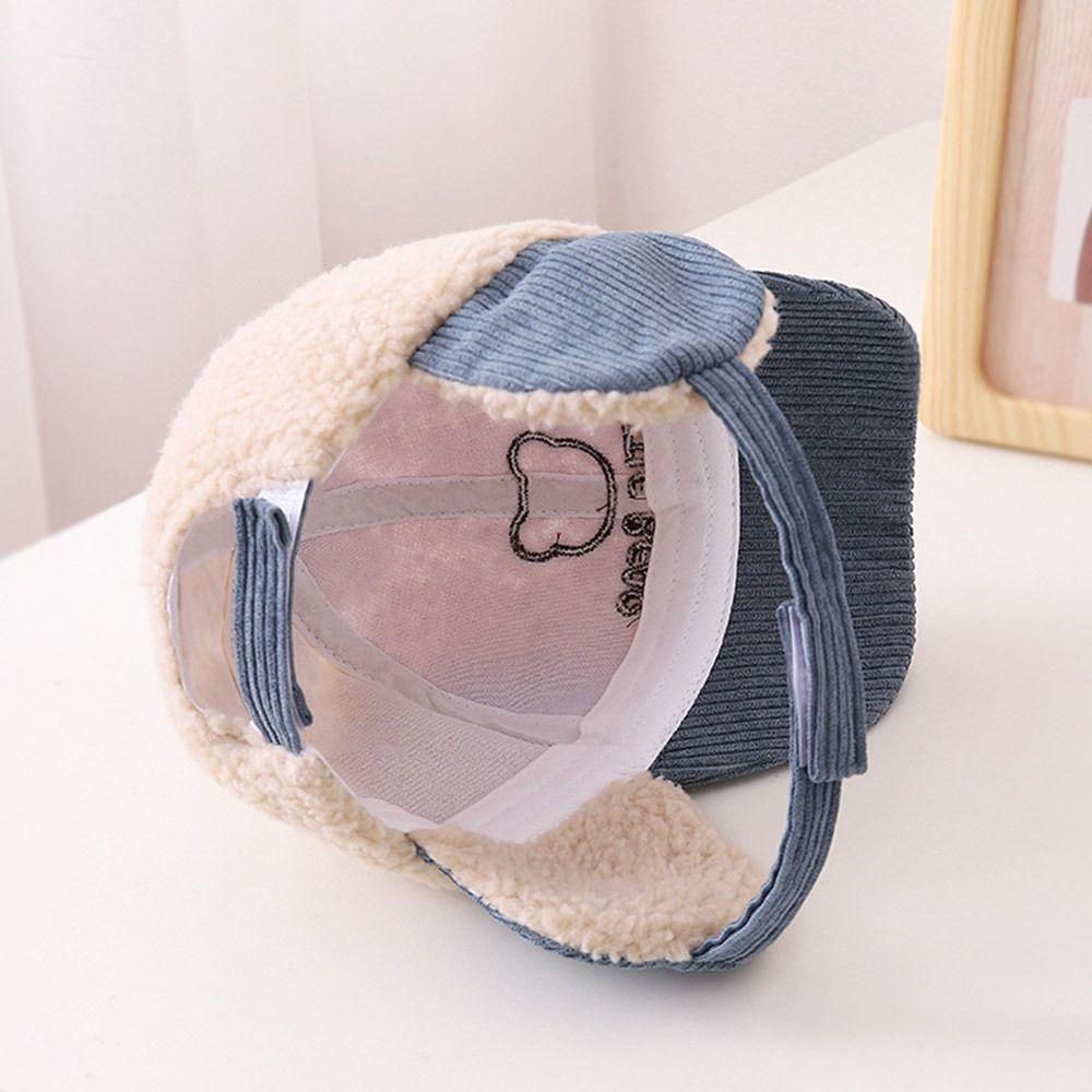 Cute Bear Baby Baseball Cap Warm Kids Peaked Caps Fashion Toddler Plush Hat Boys Girls