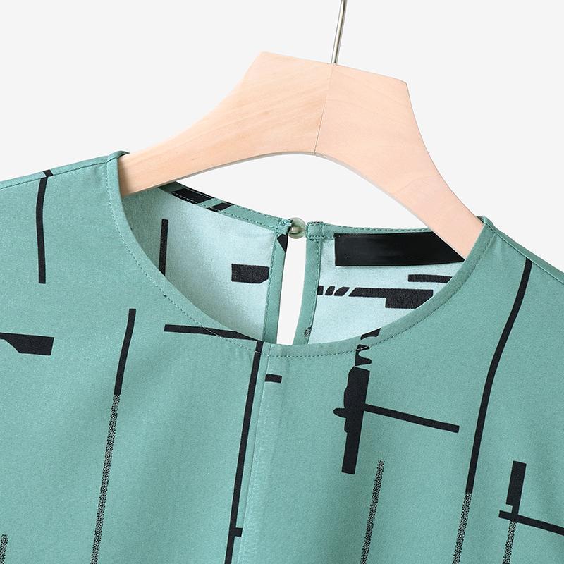 Women's Army Green Muslim Print Casual Fashion Set