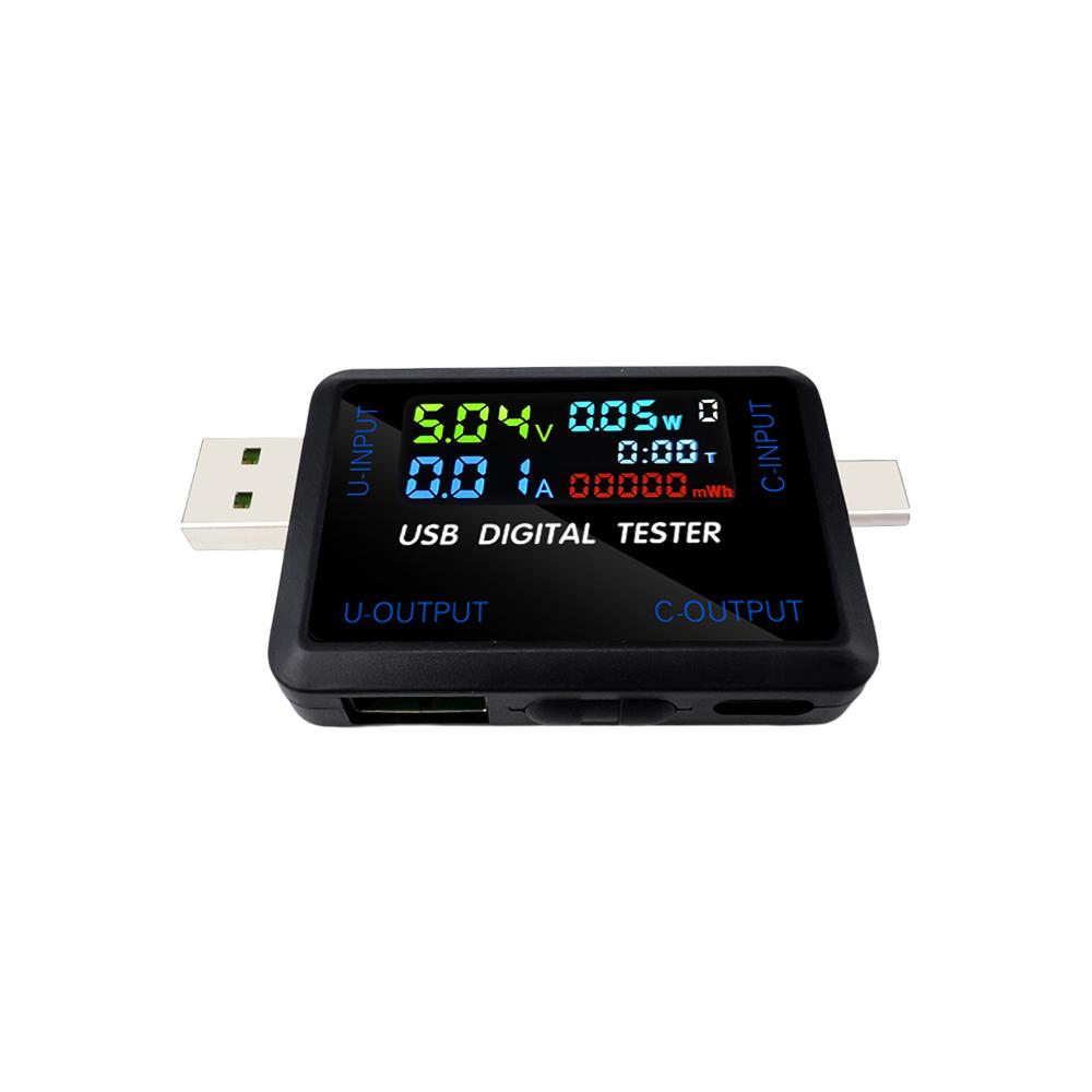 USB Type-C Tester Current Voltage Indicator Electric Ammeter Power Meter Charge DC Digital Multimeter Voltmeter Wattmeter