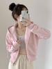 Spring/Autumn Korean Oversized Velvet Hoodie Cardigan - Stylish Zipper Sweatshirt
