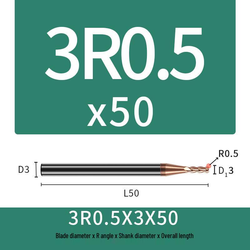 55-Degree Carbide Bull Nose End Mill with Wear-Resistant Coating for CNC Routers