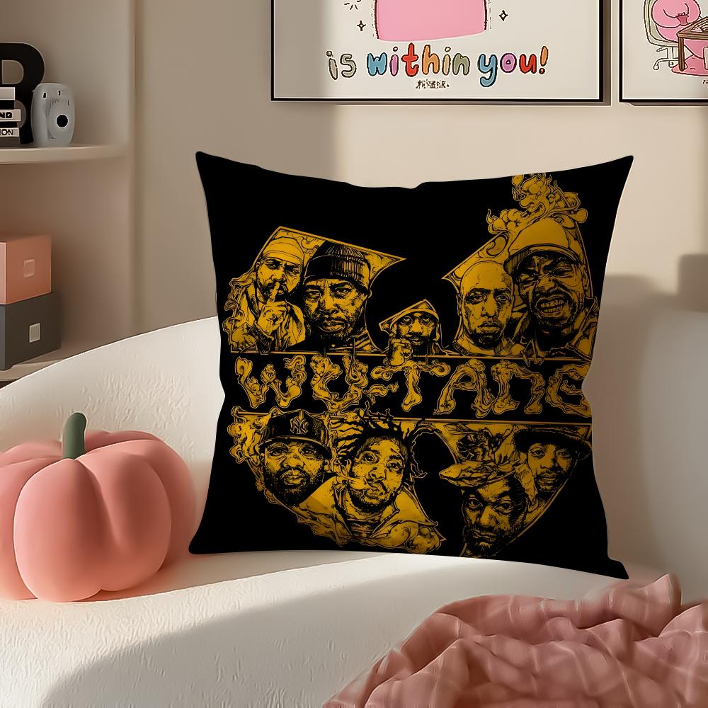 Hip Hop American Music Brand WWu Clan Tangs Cushion Cover Pillowcase Short Plush Invisible zipper Room Sofa Cushion Cover