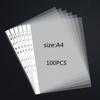 100pcs A4 File Bags | 11-Hole for 2-Ring & 3-Ring Binders | Durable PP Material | Office & School Organization | Protective Case
