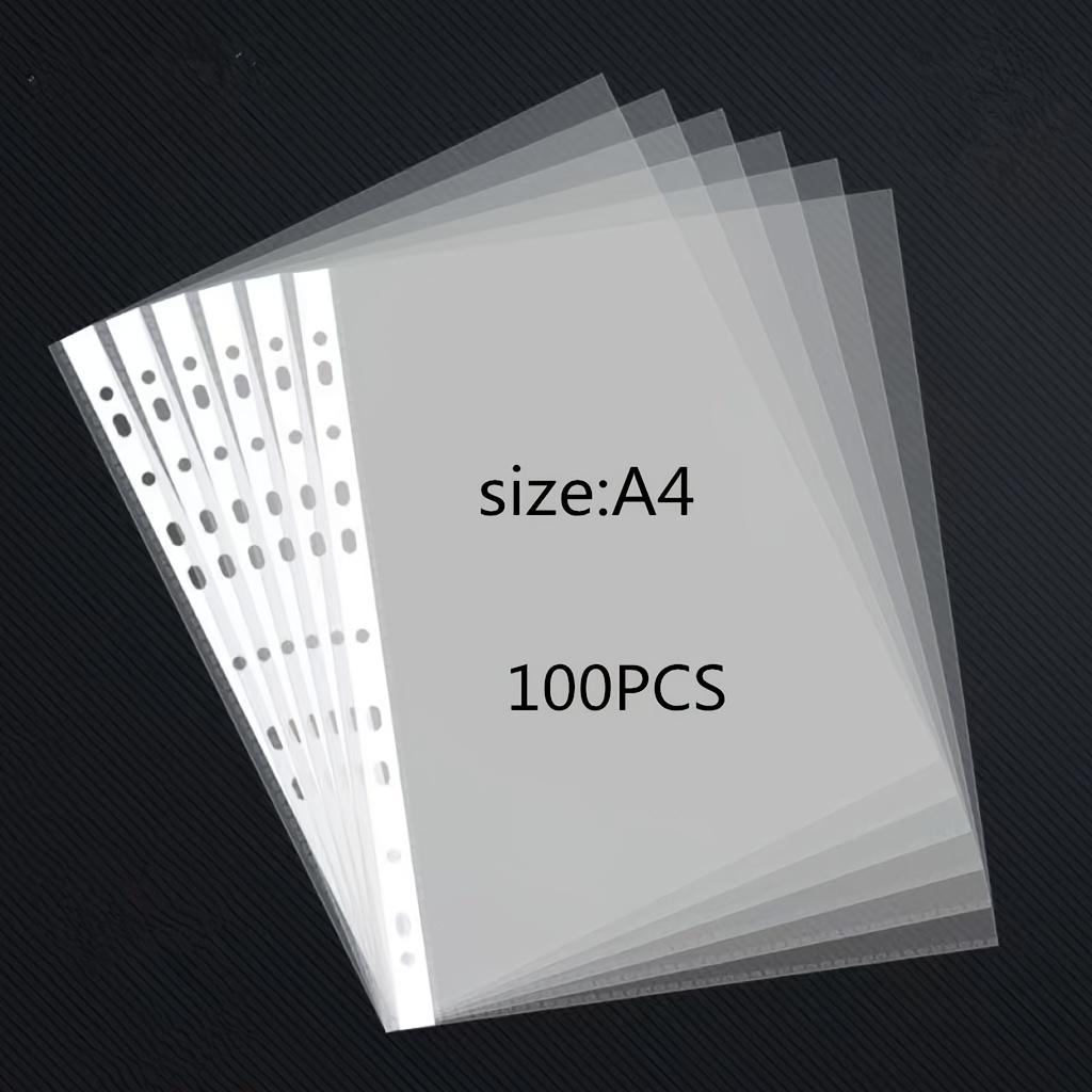 100pcs 11-Hole A4 File Folder, Suitable for 2-Ring And 3-Ring Binder, Fits Standard A4 Paper, Durable PP Material Office