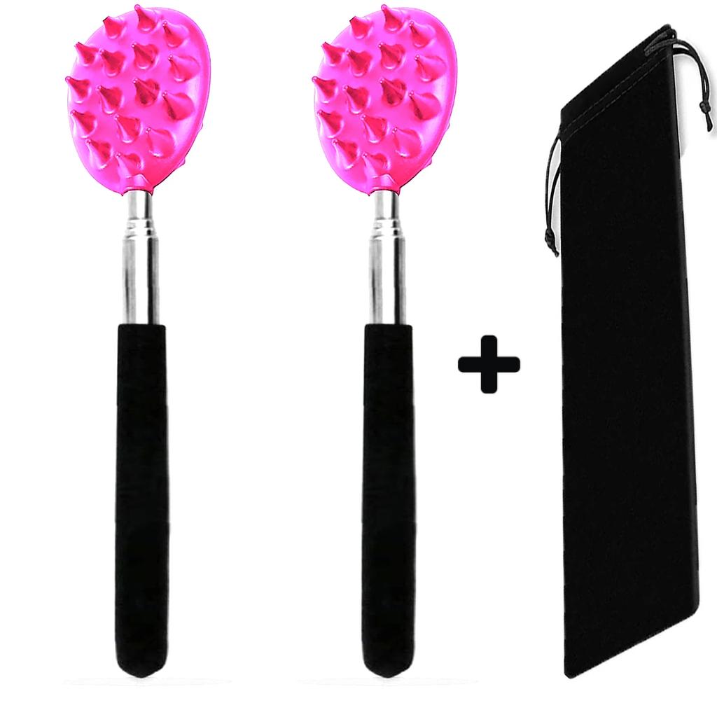 Extendable Cactus Back Scratcher with 1/4-inch & 1/2-inch Spikes, Retractable One-Hand Itch Stick for Men & Women, Durable PVC