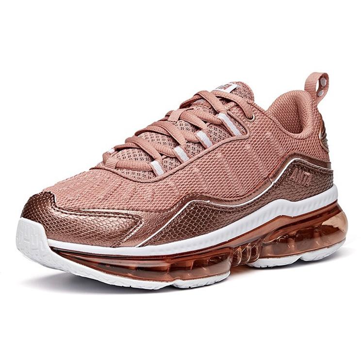 Anta Comfortable Cushioning Slip Resistant Abrasion Resistant Breathable Low Top Casual Shoes Women's Rose Gold 922125506-4