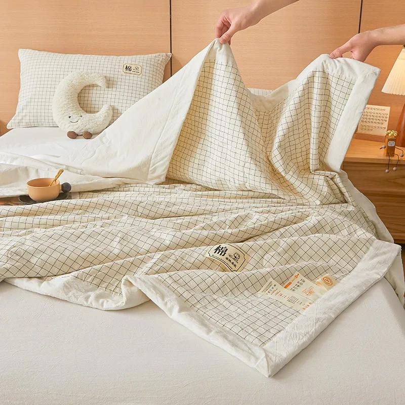 Summer Quilt - 100% Cotton Color Woven, Breathable & Skin-Friendly (No Print, Machine Washable)