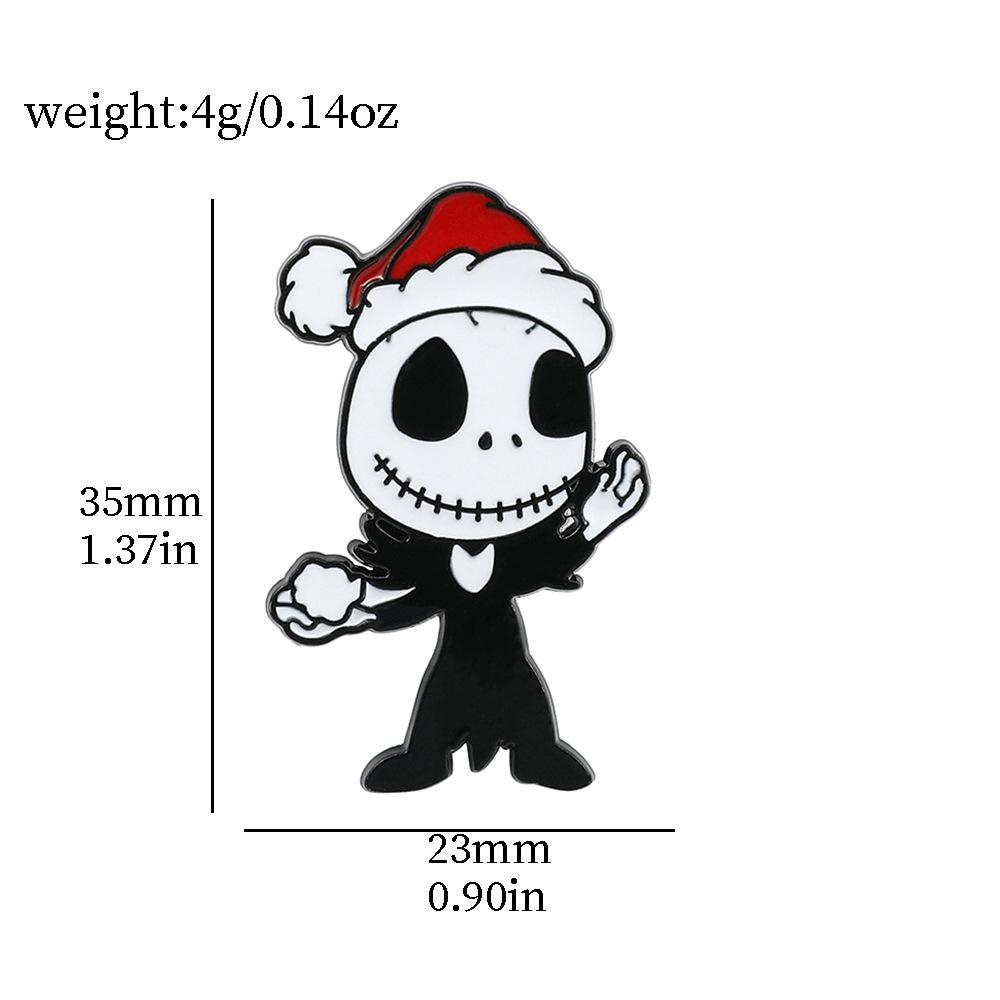 Halloween Brooch Funny Skeleton Scream Chainsaw Scare Clown Metal Badge Christmas Eve Scare