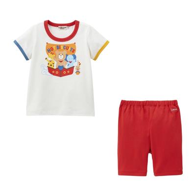 HOT Top and Bottom Short [MIKIHOUSE BISCUITS] Set, Sleeves, Loungewear, Boys, Girls, Baby, Children's Clothing, White, 80cm, 72-7301-688