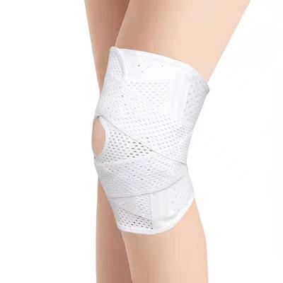 1 pièce Bande Menisque Articulation Rotule Genouillère Respirante Légère Fine Réglable Blanc Sport Course à Pied Alpinisme Basketball