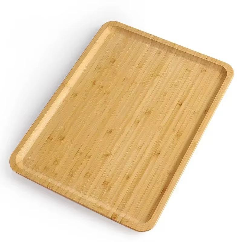 Bamboo Tray 1PC Dried Fruits Fruit Dessert Sushi Hotpot Compartment Container Coffee Table Snacks Rectangle Divided Tray