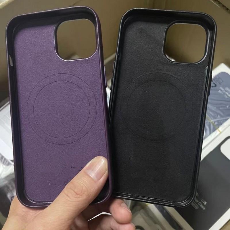 Magnetic Leather Case IPhone 15 Pro Max Anti-Fingerprint Shockproof Protective Cover