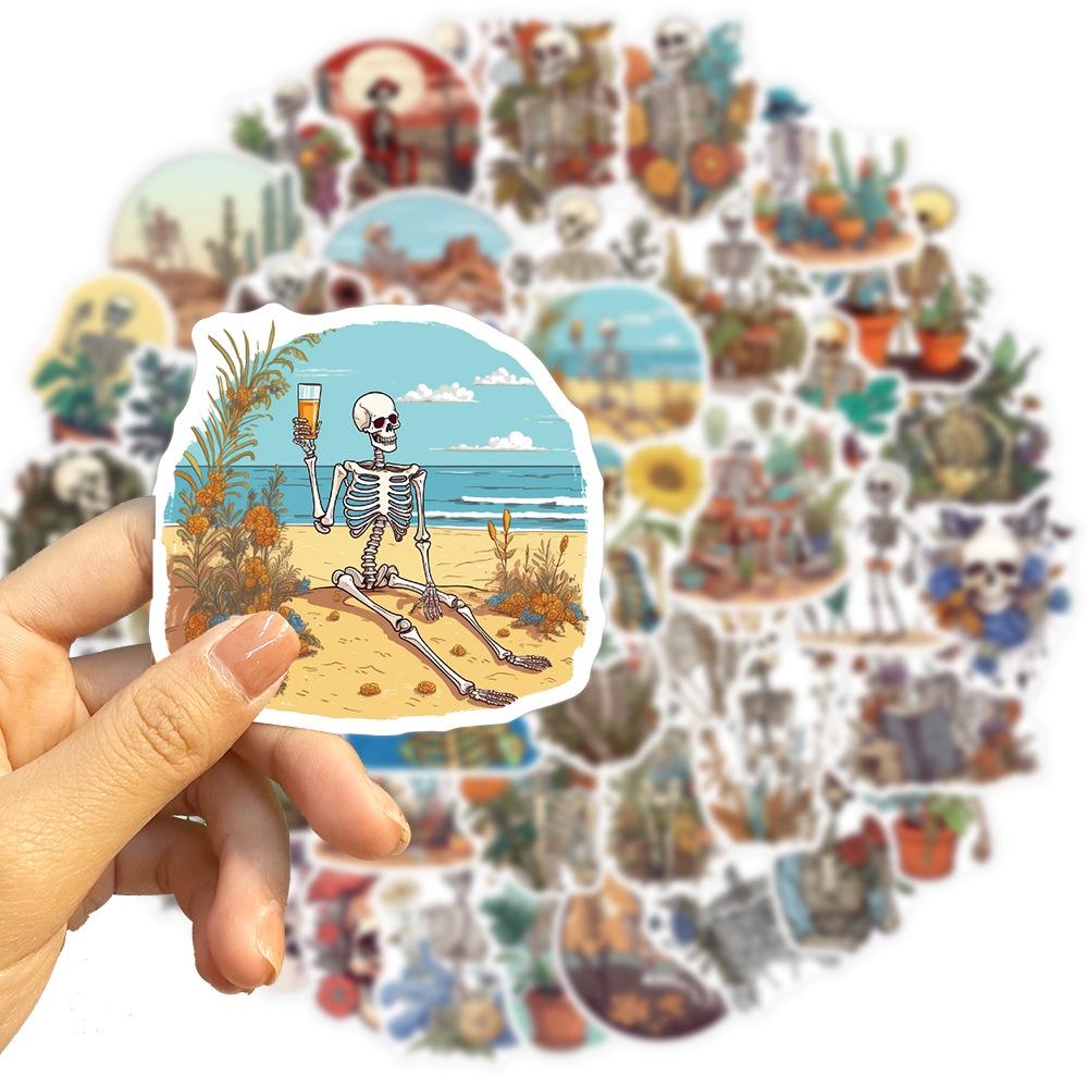 Cartoon Art Skull Sticker Set Personalize Your Guitar Notebook Or Luggage With 50 Waterproof Decals