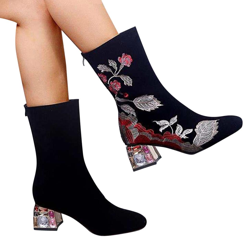 Fashion Wedge Women Boots Waterproof Transparent Heel Ankle Booties Short Dot Floral Jelly Woman Shoes