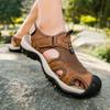 Pánské kožené outdoorové sandály velké velikosti letní pánská móda outdoorové ležérní plážové sandály s protiskluzovou úpravou