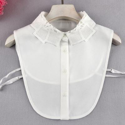 Hollow Fake Collar Shirt Women'S Chiffon Embroidered Fake Shirt Collar Decorative Versatile Fake Collar