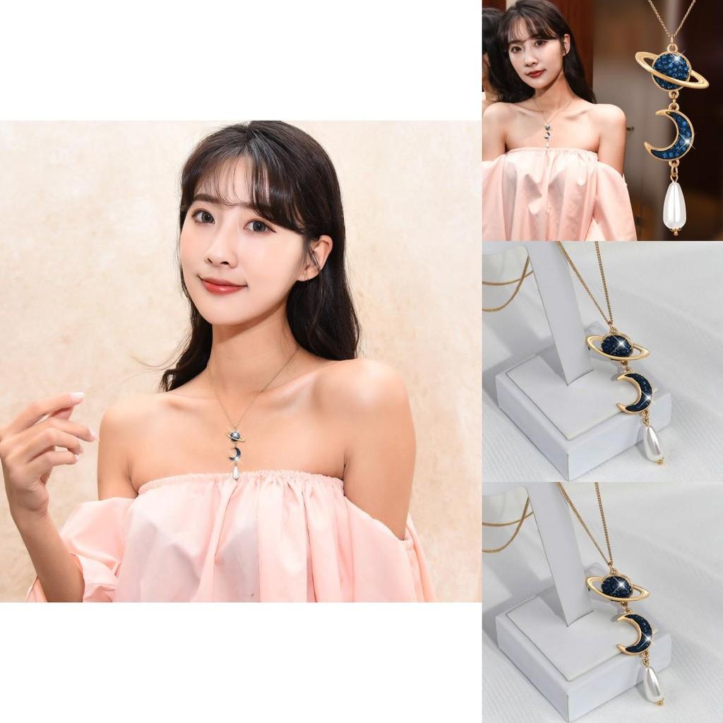 Elegant Korean Style Short Pearl Drop Necklace With Geometric Design For Women