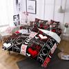 Lips Polyester Duvet Cover Set Red Heart Valentine's Day Present For Couple Wife King Queen Size Bedding Set With Pillowcase