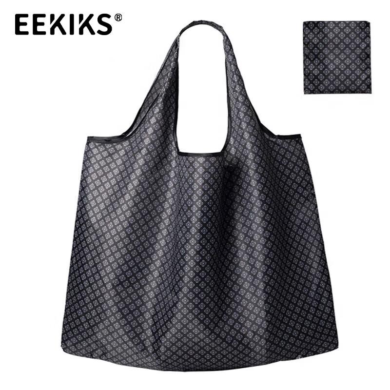 EEKIKS Foldable Reusable Shoulder Shopping Bag