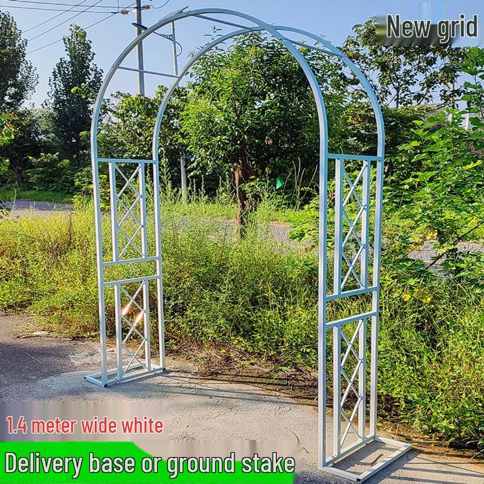 Kovaná oblouková mříž Junran s květinami a hrozny pro venkovní použití a balkony