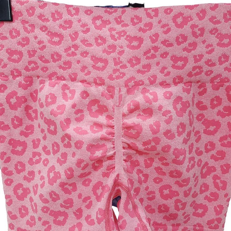 Leopard Print Peach High Waist Yoga Shorts - Quick Dry, Stretchy Hot Pants for Women