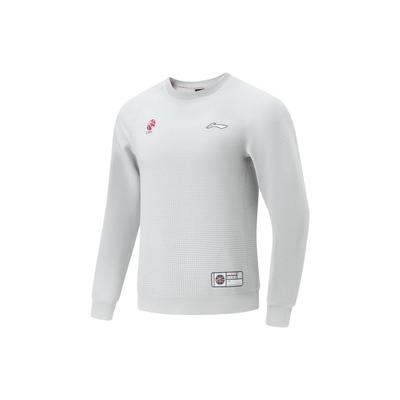 CBA Profi-Basketball-Serie Logo-Aufdruck Rundhals Warmes Pullover-Sweatshirt Herren Sweatshirt Zementgrau AWDT863-6