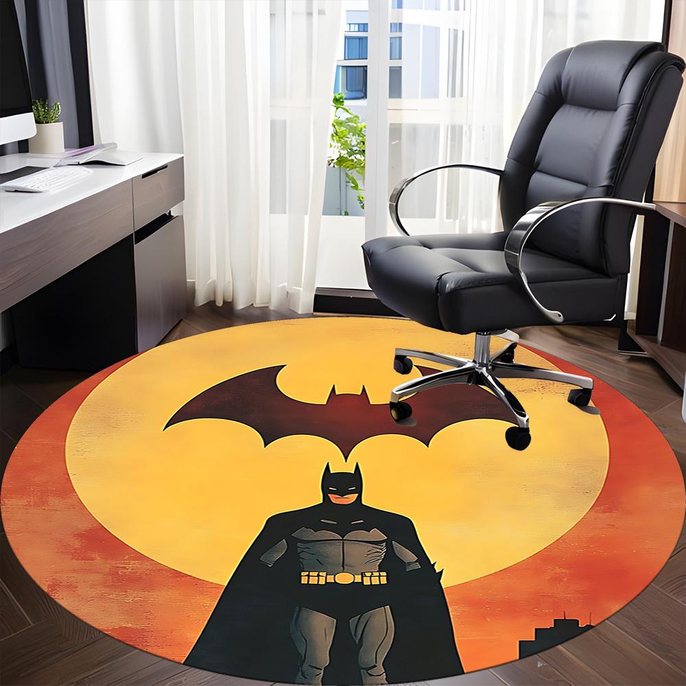 1pc Bat Signal Office Round Area Rug, Under Office Chairs Bedroom Living Room Home Decor, Room Deco, Available in Various Sizes