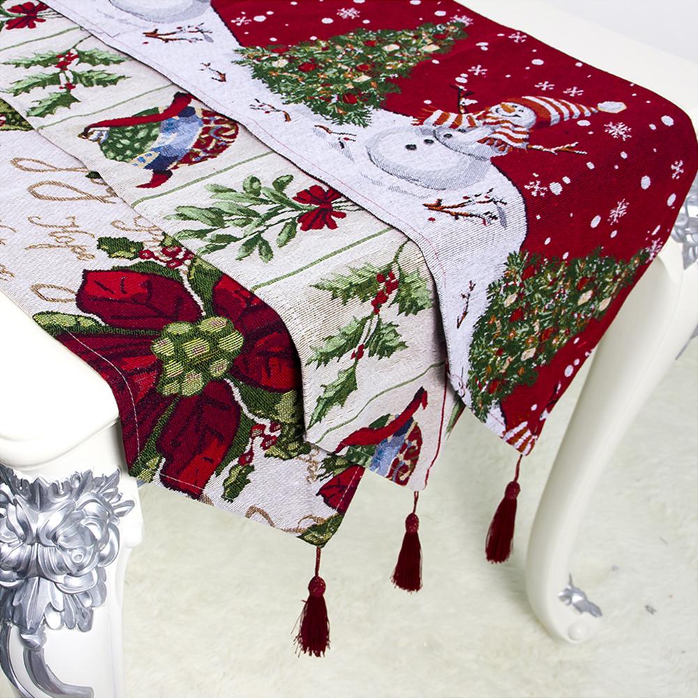 2020 Christmas Tablecloth Decoration Plaid Checkered Table Runner Cotton Tablerunner Elegant Decor For New Year Party Dinner
