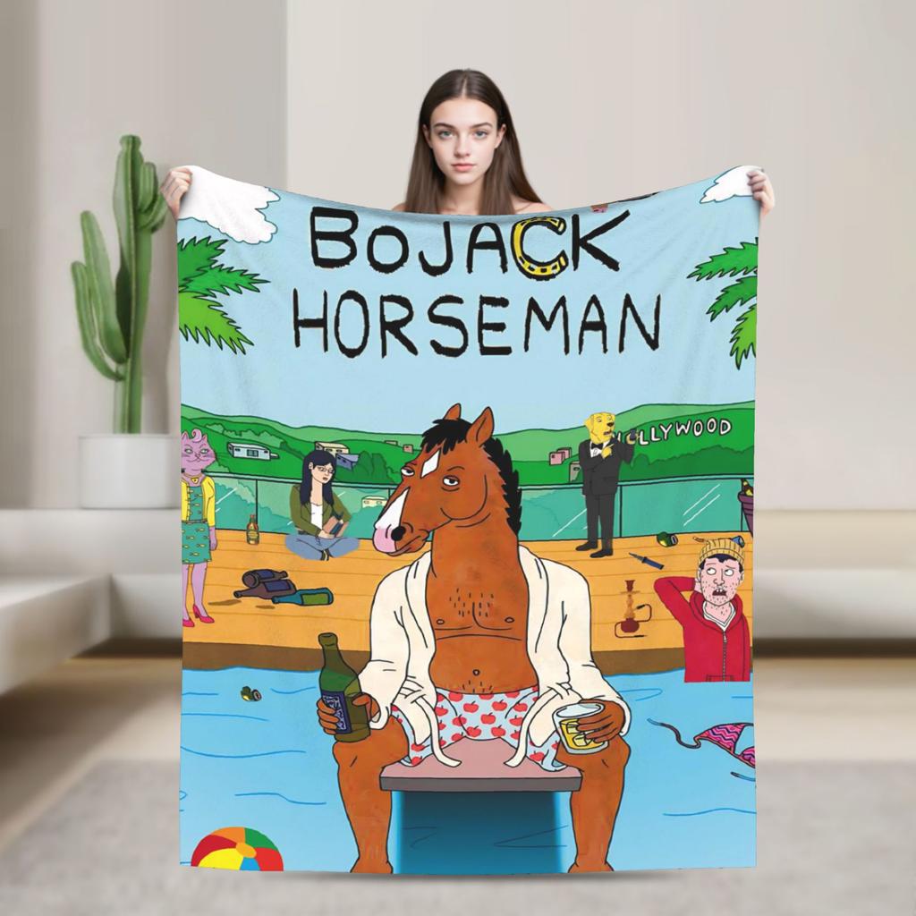BoJack Horseman Warm Soft Blanket  Travel Office Plush Throw Blanket Comfortable Outdoor Flannel Bedspread Sofa Bed Cover